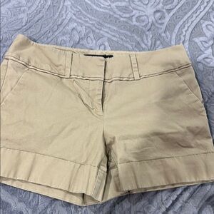 New York & Company Tan Bermudas Tailored Cotton Twill